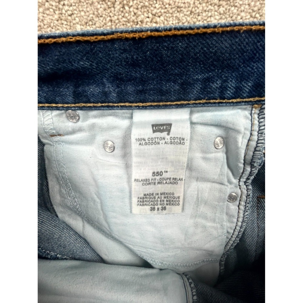 Vintage Levi's 550 Jeans Mens 36x36 Blue Denim Cotton Relaxed Fit Straight Leg - Picture 4 of 9